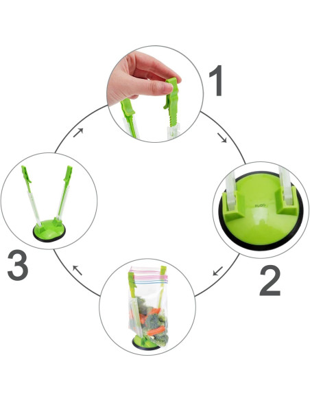 Soporte para bolsas de plástico Ruibo, paquete de 4, ajustable