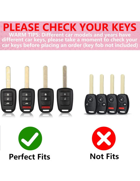 Cubierta de llavero Simocky Rosa para Honda 2013-2017 4 Botones