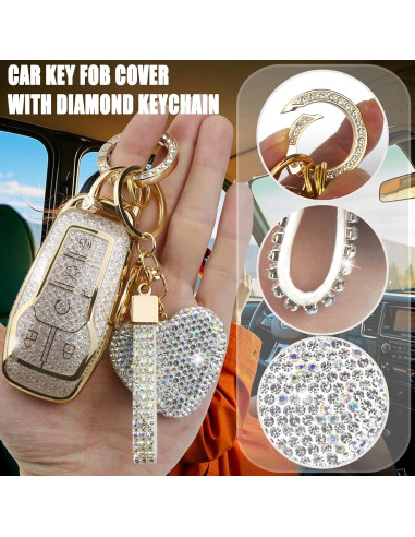 Cubierta de llavero Simocky para Ford 5 botones - Blanco