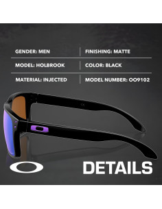 Gafas de Sol Oakley Holbrook OO9102 Negro Mate Violeta Prizm 2