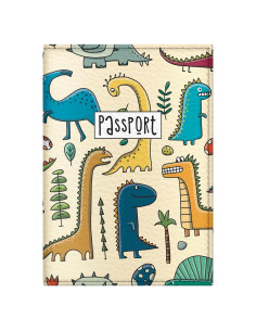 Funda de Pasaporte Patrón Dinosaurio Quttie - Unisex Niños y Adultos