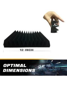 Paquete de 12 Paneles Acústicos YXIJZLG 30.48x30.48cm Negros 2