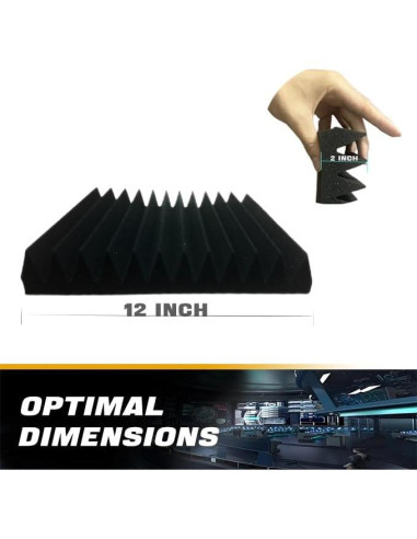 Paquete de 12 Paneles Acústicos YXIJZLG 30.48x30.48cm Negros