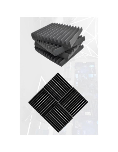 Paquete de 12 Paneles Acústicos YXIJZLG 30.48x30.48cm Negros