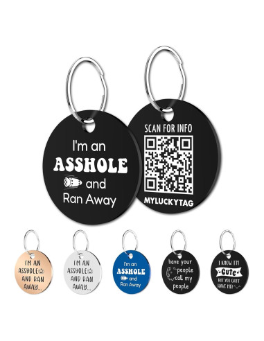 Etiqueta de Identificación de Perro MYLUCKYTAG Acero Inoxidable QR