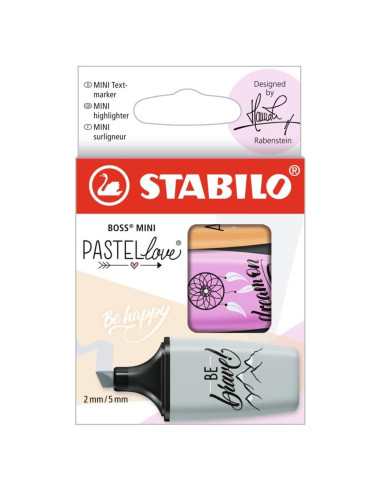 Set de 3 Marcadores Fluorescentes Stabilo BOSS Mini Pastellove
