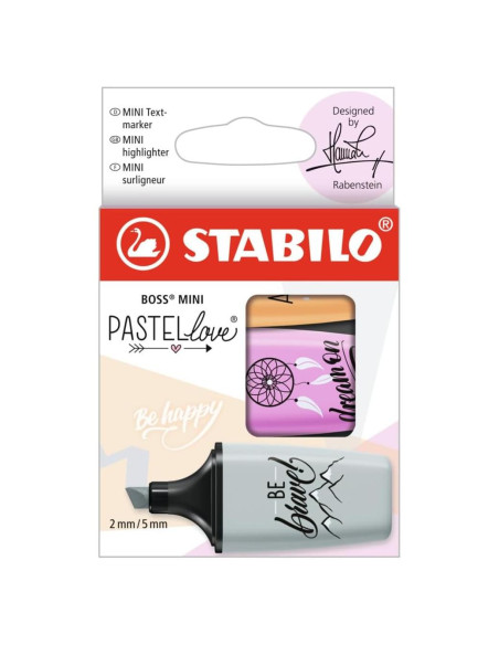 Set de 3 Marcadores Fluorescentes Stabilo BOSS Mini Pastellove
