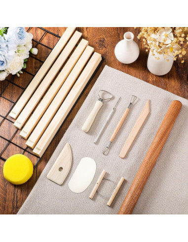 Set de Cerámica 20 Piezas Baderke con Rodillo y Herramientas