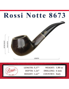 Pipa de Brezo Rossi Notte 8673 - Hecha a Mano en Italia 2