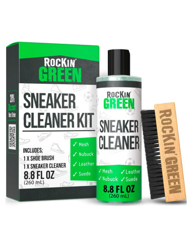 Kit de Limpieza de Zapatillas Rockin'Green 260 ml con Cepillo
