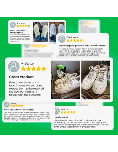 Kit de Limpieza de Zapatillas Rockin'Green 260 ml con Cepillo