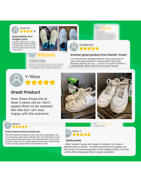 Kit de Limpieza de Zapatillas Rockin'Green 260 ml con Cepillo