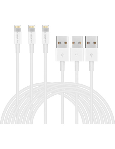 Paquete de 5 Cables Lightning MFi 3m para iPhone y iPad