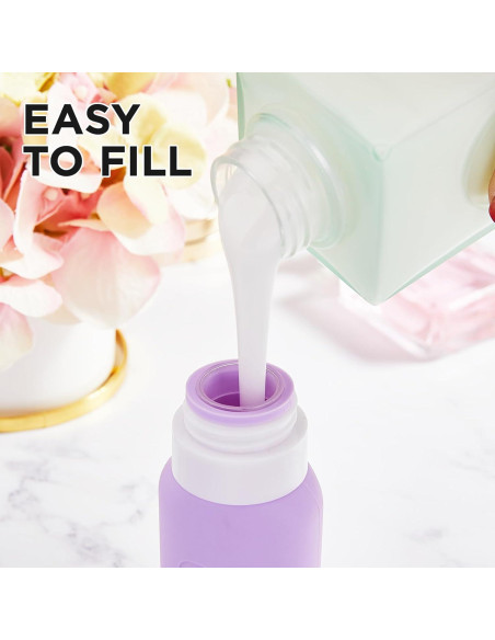 Botellas de Viaje YAMYONE 17 Pack Rosa 90ml Aprobadas por TSA