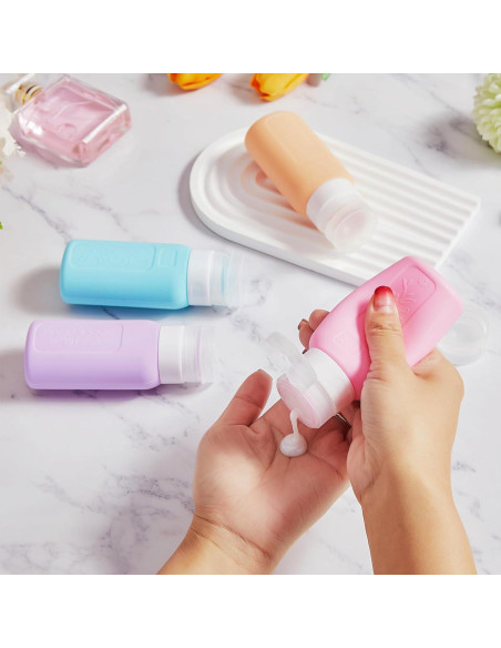 Botellas de Viaje YAMYONE 17 Pack Rosa 90ml Aprobadas por TSA