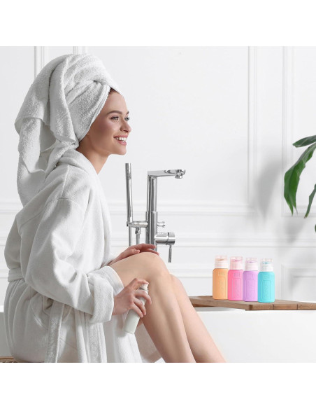 Botellas de Viaje YAMYONE 17 Pack Rosa 90ml Aprobadas por TSA