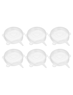 Tapas de Silicona Reutilizables uxcell 9.5cm 6 Piezas Blancas