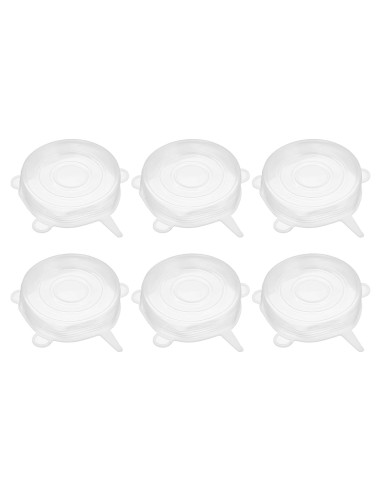 Tapas de Silicona Reutilizables uxcell 9.5cm 6 Piezas Blancas