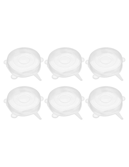 Tapas de Silicona Reutilizables uxcell 9.5cm 6 Piezas Blancas