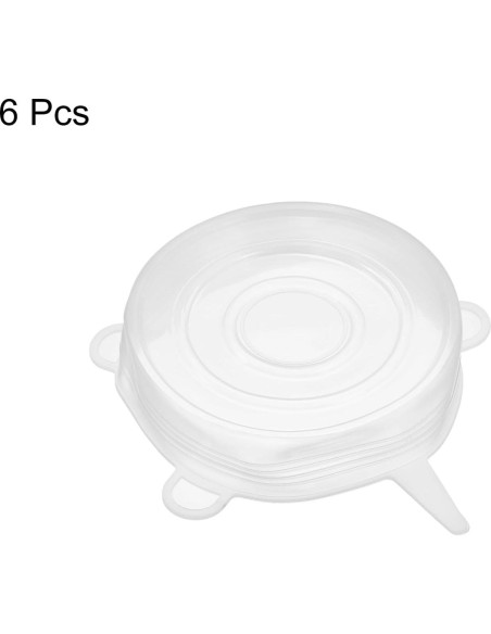 Tapas de Silicona Reutilizables uxcell 9.5cm 6 Piezas Blancas