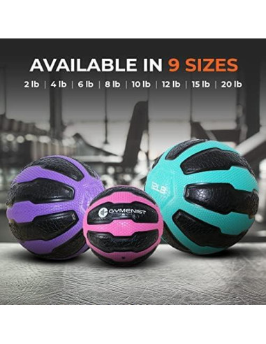 Balón de Medicina GYMENIST 10 LB (4.5 kg) Caucho Texturizado