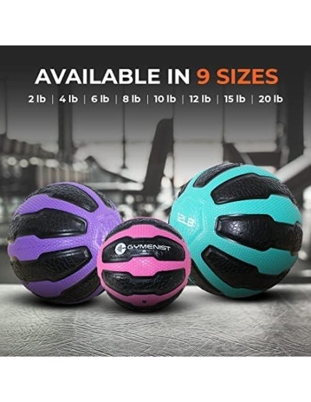 Balón de Medicina GYMENIST 10 LB (4.5 kg) Caucho Texturizado