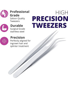 Pinzas para Pestañas SIVOTE, Acero Inoxidable, 2 Unidades 2