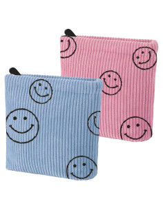 2 PCS Bolsa de Terciopelo Rosa y Azul para Toallas Sanitarias