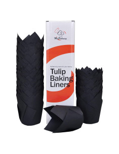Tazas para Hornear Tulipán MyBakning 130 Piezas 5.7 cm Negro