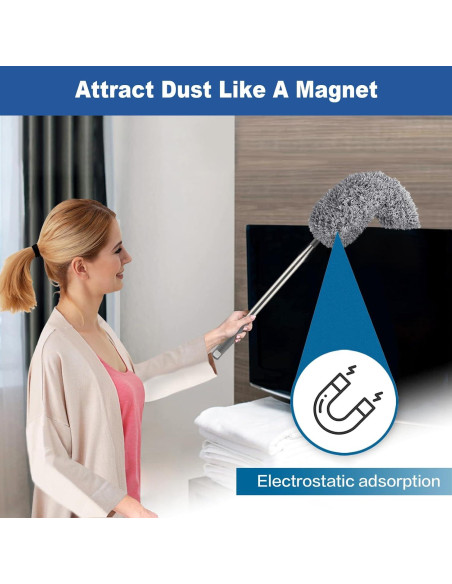 Plumero de Microfibra FUUNSOO con Varilla Extensible 76-254 cm