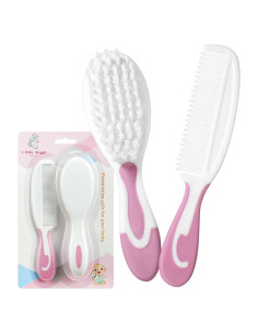 Juego de Cepillos y Peines para Bebés Little Angel Rosa