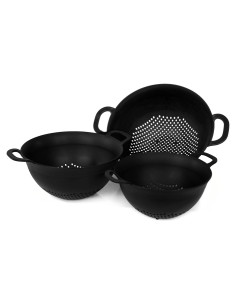 Coladores Mintra Home 3pk - Plástico Reutilizable Negro