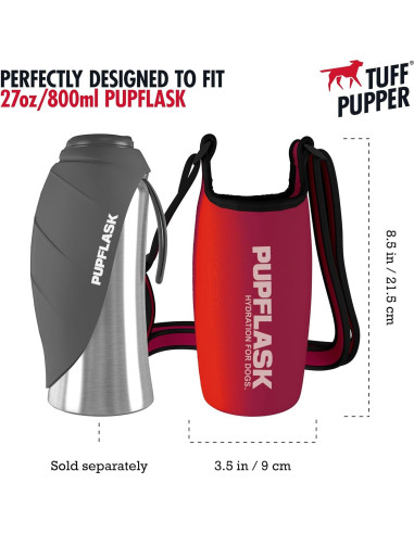 Soporte de Botella de Agua Tuff Pupper 0.8L Neopreno Rojo