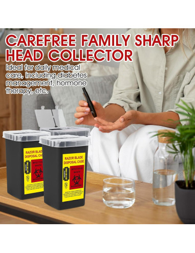 Contenedor de Agujas MITINU Negro 3 Quart Paquete de 3