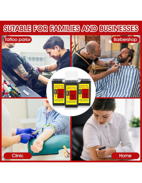 Contenedor de Agujas MITINU Negro 3 Quart Paquete de 3