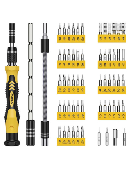Kit de Destornilladores de Precisión ORIA 61 en 1 con Eje Flexible