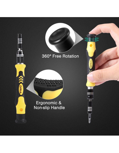 Kit de Destornilladores de Precisión ORIA 61 en 1 con Eje Flexible