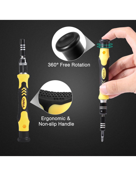 Kit de Destornilladores de Precisión ORIA 61 en 1 con Eje Flexible