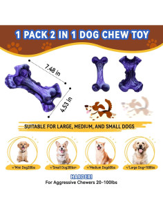 Juguete para perros Magicorange Tough Hueso Nylon Indestructible 2