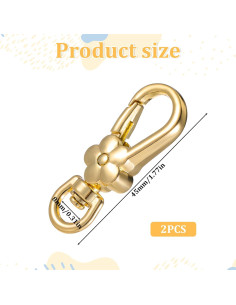 2 Clips de Llaveros Dorados en Forma de Flor - Yuomeaz 2