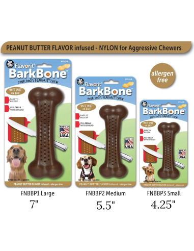 Hueso para Perros BarkBone Flavorit Mantequilla de Maní 14 cm