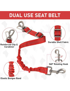 Conjunto Arnés, Collar y Cinturón de Seguridad GAMUDA Rojo S 2