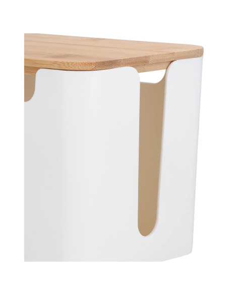Caja Organizadora de Cables de Madera Cyrank 23.5x12.3cm
