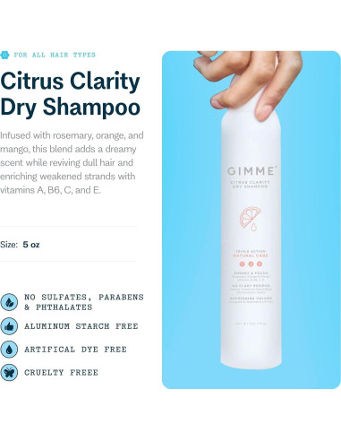 Champú Seco GIMME Beauty 181g - Biotina, Aloe Vera, UV Guard