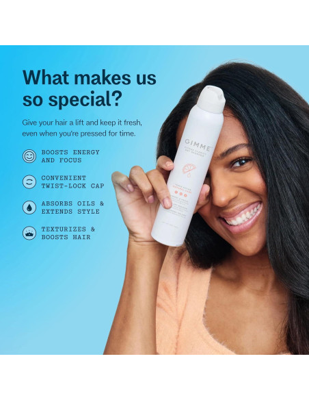 Champú Seco GIMME Beauty 181g - Biotina, Aloe Vera, UV Guard