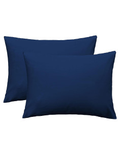 Funda de Almohada iMaylex 100% Algodón Egipcio Estándar 2 Pzas Azul Marino