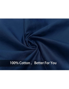 Funda de Almohada iMaylex 100% Algodón Egipcio Estándar 2 Pzas Azul Marino 2