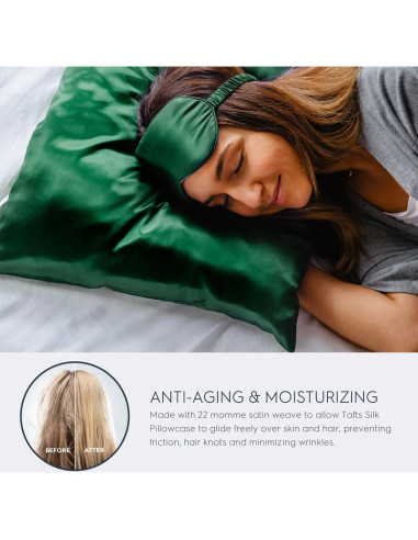 Funda de Almohada de Seda Tafts 22mm Reina Esmeralda 50.8x76.2cm 2pc