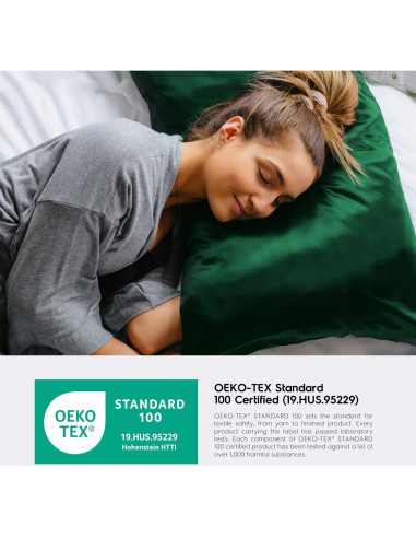 Funda de Almohada de Seda Tafts 22mm Reina Esmeralda 50.8x76.2cm 2pc