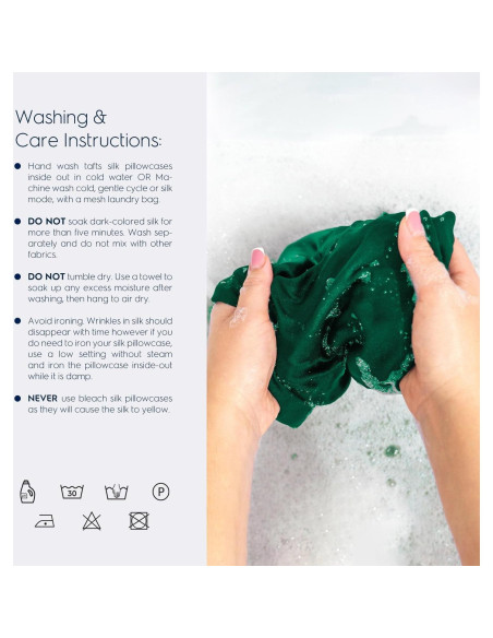 Funda de Almohada de Seda Tafts 22mm Reina Esmeralda 50.8x76.2cm 2pc